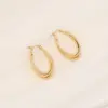 Wholesale PVD Coated 18K Gold Real Gold Plated C Shape Stainless Steel Commute Waterproof Non Tarnish Hoop Earrings Ear Studs
