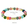 Retro Classic Style Round Natural Stone Beaded Chain Bracelets In Bulk