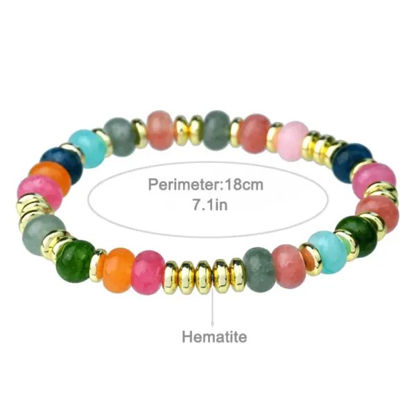 Retro Classic Style Round Natural Stone Beaded Chain Bracelets In Bulk