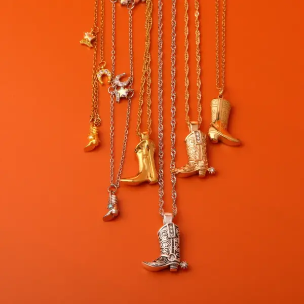 Wholesale Copper 18K Gold Plated Simple Style Plating Boots Earrings Necklace