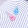Wholesale Cross-border new blingbling pink blue clothes asymmetric acrylic earrings bow cute earrings