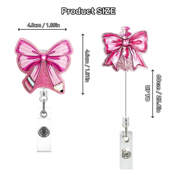 Wholesale New Flash Point Acrylic Creative Bow Doctor Nurse Student ID Easy Pull Buckle Telescopic Badge Clip
