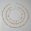 Wholesale Colorful crystal metal clavicle necklace with Y-shaped chain layering