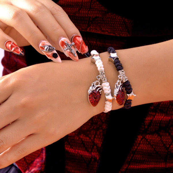 Wholesale Gothic Halloween Three-dimensional Blood-Dripping Heart Necklace Earring Set