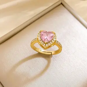 JZ246 Pink Love Ring / Gold