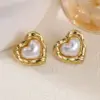 Wholesale Fashionable Style High-end Stainless Steel Earrings With Pearls, Exquisite And Luxurious, Non-fading, Suitable For Women To Wear