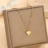 Wholesale Fashion Romantic Sweet Heart-Shaped Vacuum Electroplated (In Furnace) 18K Real Gold Plated Necklace Suitable For Women To Wear On Daily Dates Or Parties