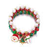 Wholesale Europe and the United States cross-border new bracelet three Christmas Christmas tree old snowman beaded combination bracelet women wholesaleChristmas Tree Santa Snowman Bracelet