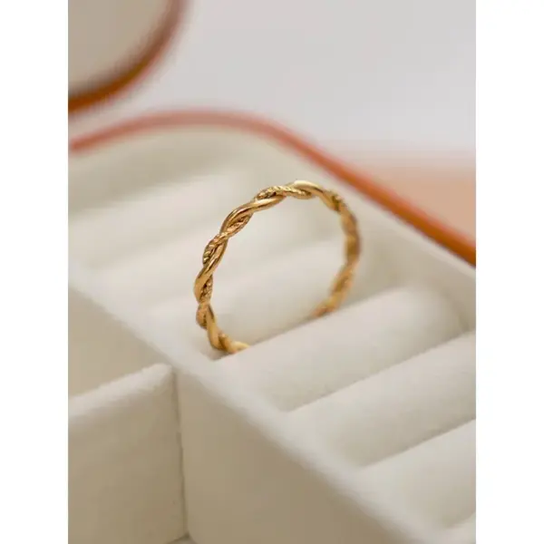 Wholesale Simple Style Solid Color Stainless Steel Plating Gold Plated Rings