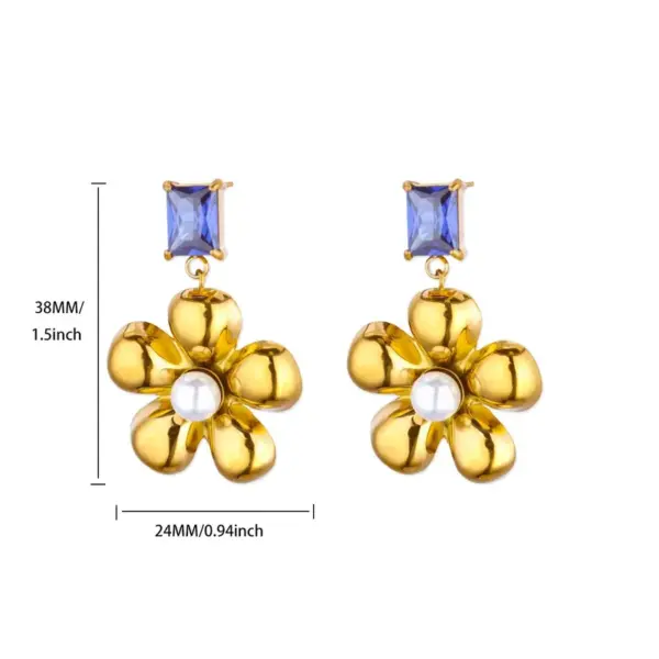 Wholesale 304 Stainless Steel Bow Knot Electroplating Artificial Pearls Zircon Modern Style Sweet Dangling Earrings