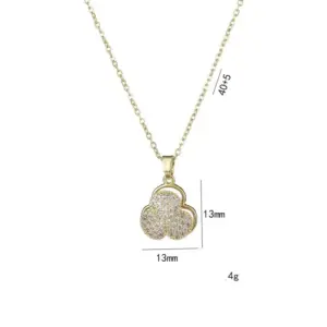 X2488 Three-Leaf Flower Rotating Necklace