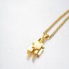 Wholesale Hip Hop Robot Gold Titanium Necklace