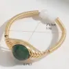 Wholesale Retro Round Natural Stone Copper 14k Gold Plated Rings