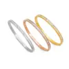 Wholesale Simple Style Solid Color Titanium Steel Inlay Zircon Bangle