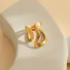 Wholesale Jewelry IG Style Simple Style Geometric Waves 304 Stainless Steel 18K Gold Plated Open Rings