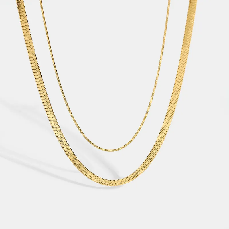 Wholesale Jewelry Fashion Geometric 304 Stainless Steel 18K Gold Plated Plating Stainless Steel Necklaces