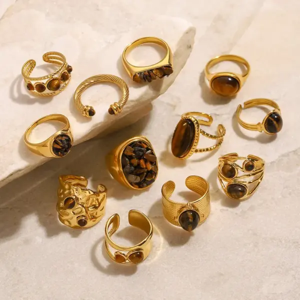 Wholesale 304 Stainless Steel Cross PVD Coated Real Gold Plated Elegant Romantic Waterproof Non Tarnish Twisted Rope Chain Rings Drop Earrings Necklace