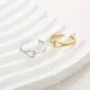 Wholesale Fashion Geometric Titanium Steel Ring Non-Fading Women's High-End Luxury Open Stainless Steel Ring Color-Block Solid Color Elegant Ring