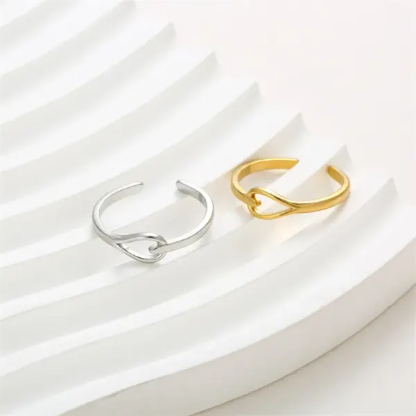 Wholesale Fashion Geometric Titanium Steel Ring Non-Fading Women's High-End Luxury Open Stainless Steel Ring Color-Block Solid Color Elegant Ring