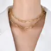 Wholesale PVD Coated Real Gold Plated 18K Gold Solid Color 201 Stainless Steel Simple Style Waterproof Non Tarnish 201 Stainless Steel Necklace