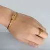 Wholesale Vacuum Plating Real Gold Plated Solid Color 304 Stainless Steel Simple Style Waterproof Non Tarnish 304 Stainless Steel Bangle