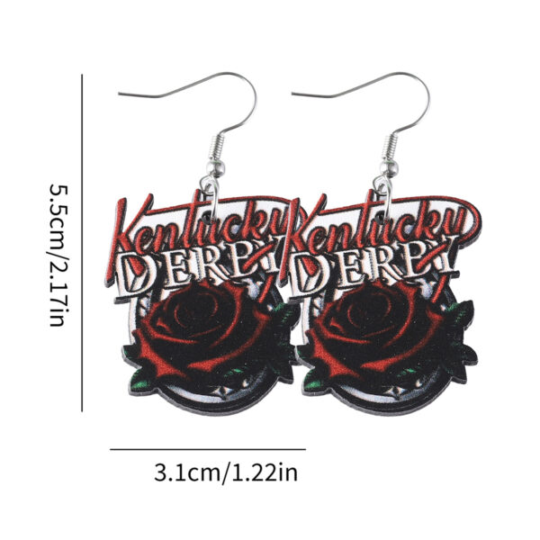 Wholesale Western wind rose horseshoe wooden double-sided earrings