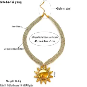 Golden Knitted Mesh Belt Sunflower Buckle Sun / Average Size