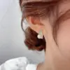 Wholesale Elegant Sweet Tassel Flower Imitation Pearl Copper Rhinestones Inlay Hoop Earrings For Women's Daily