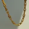 Wholesale Simple Style Solid Color Titanium Steel Plating Necklace
