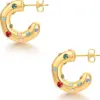1 Pair Simple Style Classic Style U Shape Inlay Titanium Steel Zircon Earrings