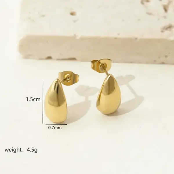 PVD Coated Real Gold Plated 14K Gold Geometric 304 Stainless Steel Elegant Retro Simple Style Waterproof Non Tarnish Earrings Necklace