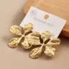 Wholesale Floral Ear Cuff 304 Stainless Steel Vacuum Plated Elegant Simple Style Women's Earring For Daily Wear Weekend Holiday
