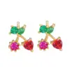 Wholesale Simple Style Fruit Copper Zircon Earrings