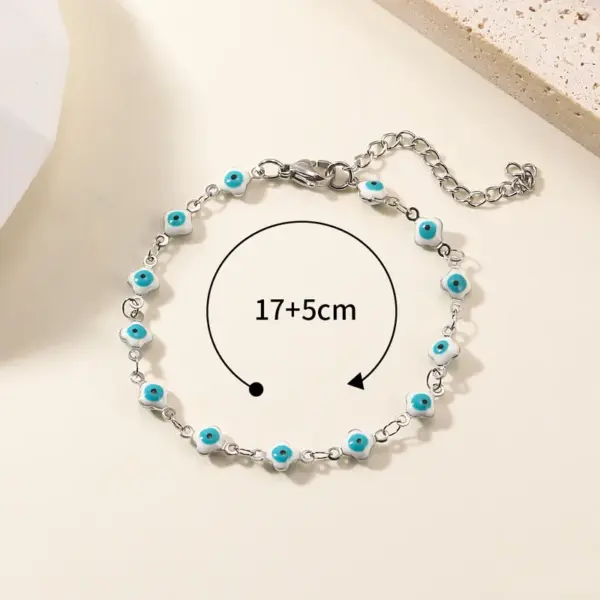 Wholesale PVD Coated 18K Gold Plated Devil's Eye 201 Stainless Steel Simple Style Waterproof Non Tarnish 201 Stainless Steel Bracelets