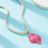 oly-0ac637fe6d81d0143237b063bcbe2165 Wholesale Beach Style Shell Pink Oil Drop Pendant Necklace