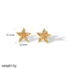 Wholesale PVD Coated Real Gold Plated 18K Gold Heart Shape Flower Butterfly 304 Stainless Steel IG Style Sweet Waterproof Non Tarnish Ear Studs
