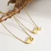 Wholesale Stainless Steel 18K Gold Plated Heart Letter Pendants Necklace Women's Casual Cute Style Jewelry All Seasons Versatile Accessory