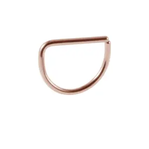 Rose Gold D-Shaped / Rod Thickness * Inner Diameter 0.8x8mm