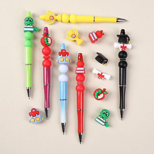 Wholesale Amazon Cartoon Apple 3D Silicone Beads Food Grade Molar Loose Beads diy Baby Teeth Anti-drop Chain Beads