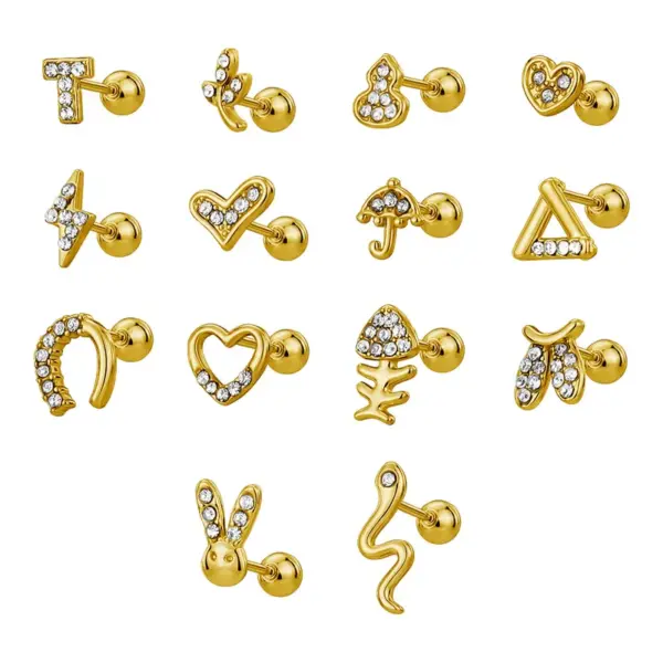 Wholesale 1 Piece Simple Style Commute Geometric Plating Titanium Steel Ear Studs
