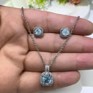 Ice Flower Blue Pendant (without Chain)
