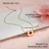 Wholesale Valentine's Day Gift Heart-shaped Souvenir Necklace Pendant Earrings High-end 304 Stainless Steel Jewelry Set 18K Real Gold Plated Vacuum Electroplating Natural Stone Zircon