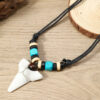 Wholesale Shark Teeth Necklace Men's and Women's Simple Pendant European and American Jewelry Bohemian Teeth Carving Handicraft Jewelry