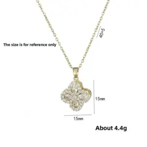X3813 Rotating Flower Necklace
