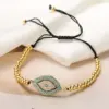 Wholesale Ins Style Devil's Eye Copper Plating Inlay Zircon 18k Gold Plated Bracelets
