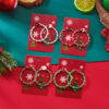 Wholesale Christmas Multicolor Twisted Earrings