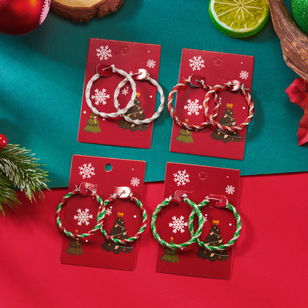 Wholesale Christmas Multicolor Twisted Earrings