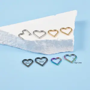 Wholesale 304 Stainless Steel Heart Shape PVD Coated 18K Gold Plated Gold Plated Casual Simple Style Waterproof Non Tarnish Plating Earrings