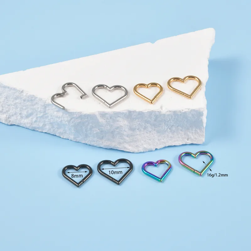 Wholesale 304 Stainless Steel Heart Shape PVD Coated 18K Gold Plated Gold Plated Casual Simple Style Waterproof Non Tarnish Plating Earrings