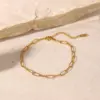 Simple Style Geometric 304 Stainless Steel Waterproof Non Tarnish PVD Coated Real Gold Plated Women'S Anklet